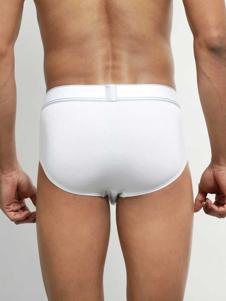 White Jockey Solid Brief For Men