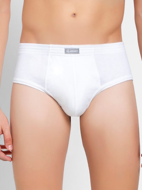 White Jockey Solid Brief Underwear Men