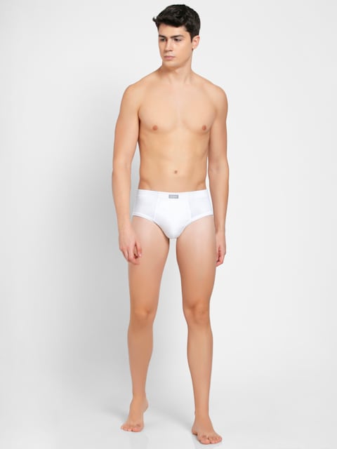 White Jockey Solid Brief Underwear Men