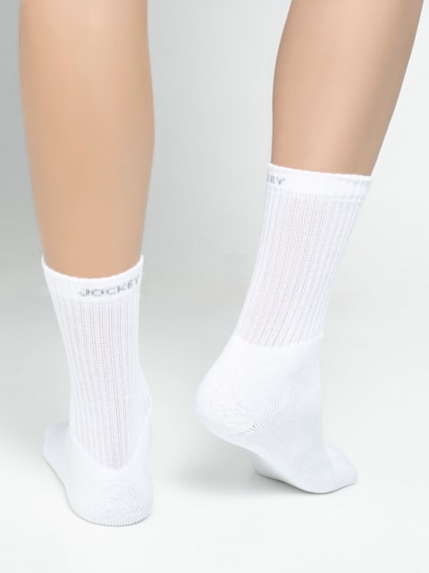 JOCKEY Men's Compact Cotton Terry Crew Length Socks