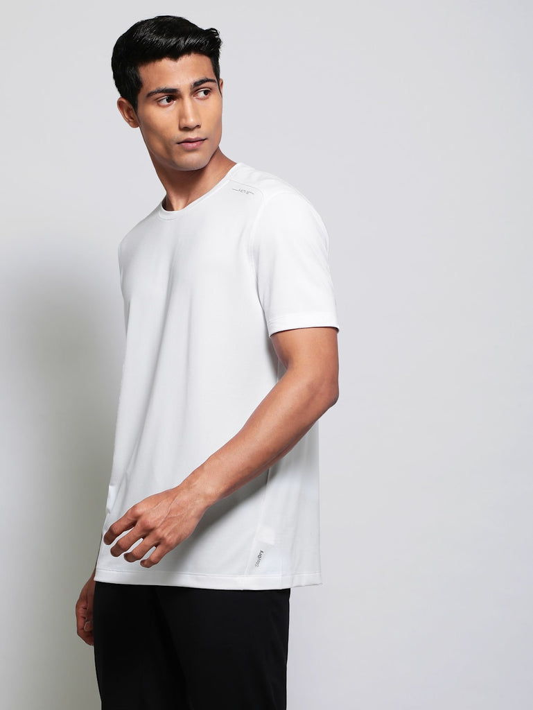 White JOCKEY Men's Round Neck Half Sleeve T-Shirt