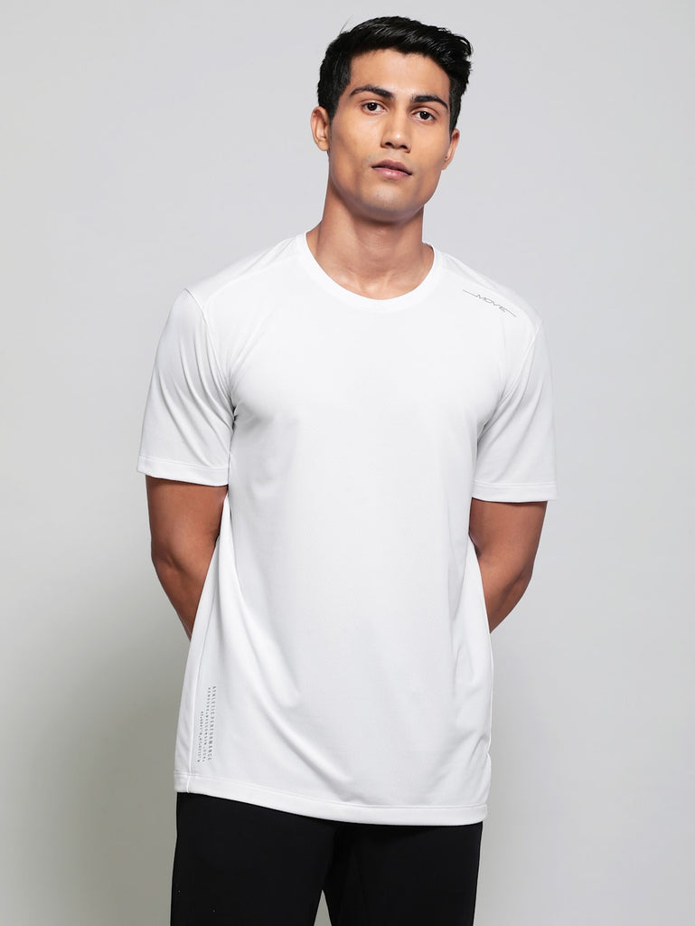 White JOCKEY Men's Round Neck Half Sleeve T-Shirt