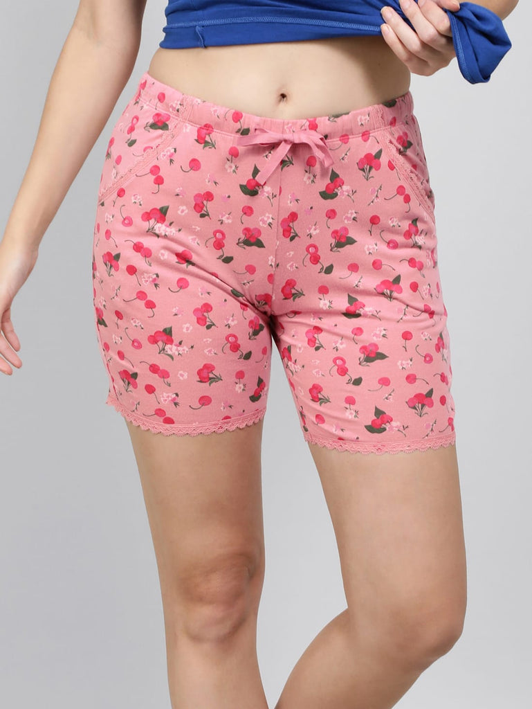 Wild Rose JOCKEY Women's Micro Modal Cotton Relaxed Fit Printed Shorts