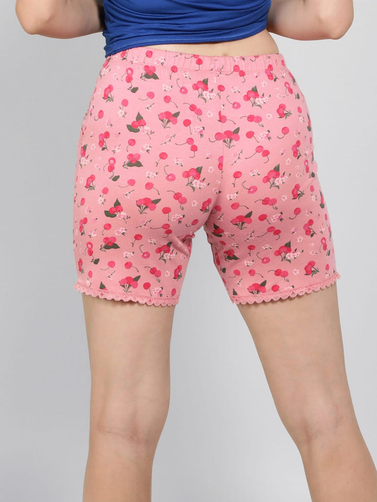 Wild Rose JOCKEY Women's Micro Modal Cotton Relaxed Fit Printed Shorts