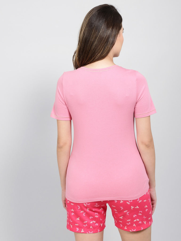 Wild Rose JOCKEY Women's Round neck Half Sleeve T-Shirt.