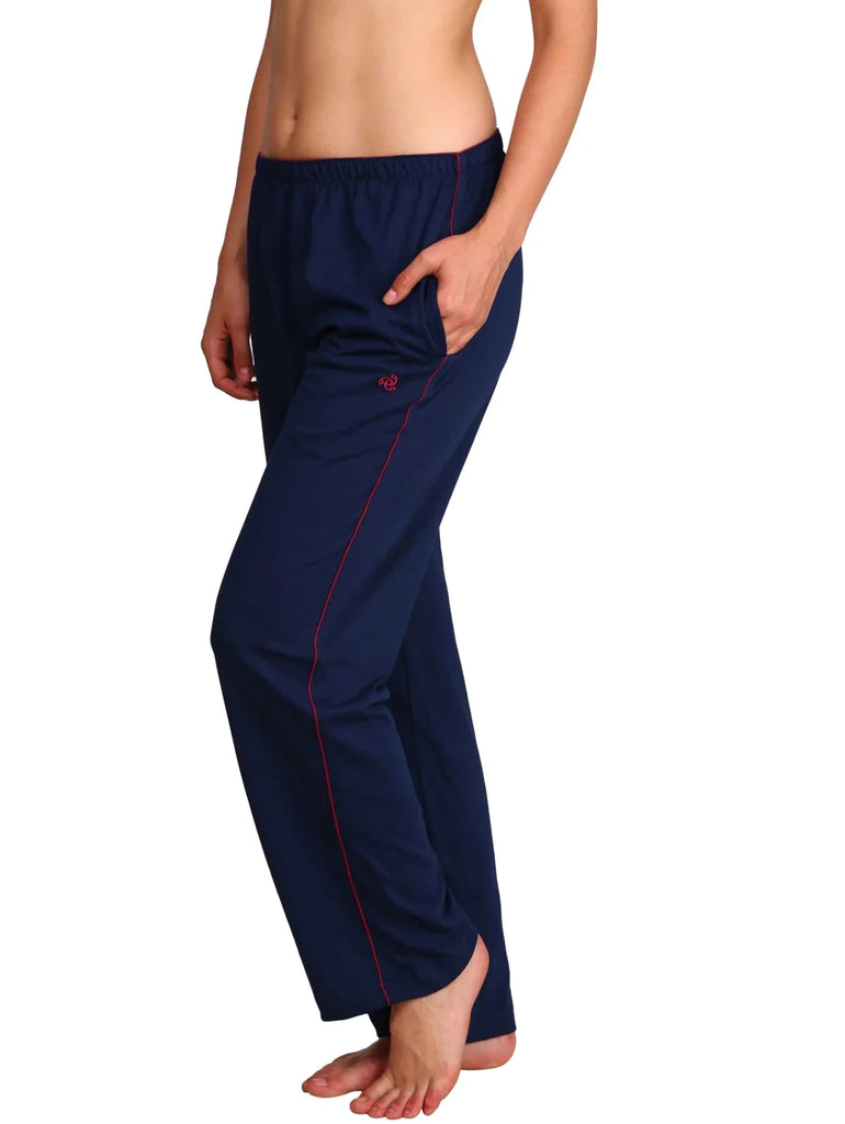 Imperial Blue Super Combed Cotton Relaxed Fit JOCKEY Women's Trackpants