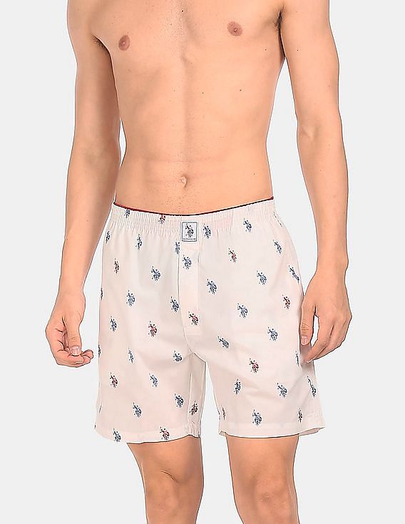 White USPA INNERWEAR MEN BOXER SHORTS