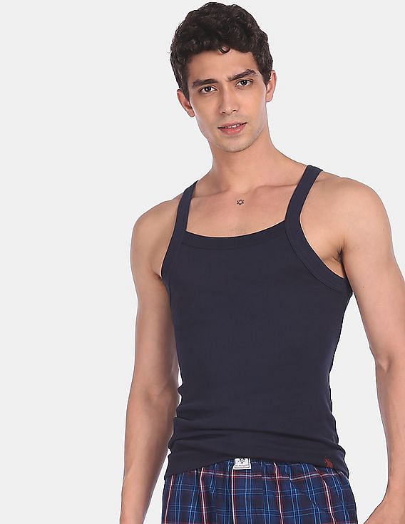 Navy USPA INNERWEAR MENS SLEEVLESS VEST 1636