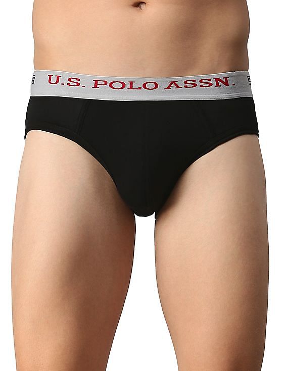 Black USPA mid-rise waist Hipster Underwear For Men