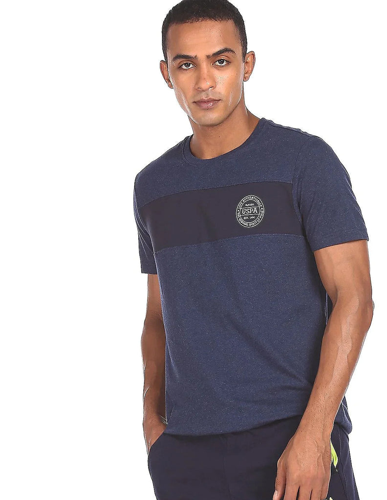 NAVY 2 USPA MEN HALF SLEEVES T-SHIRT