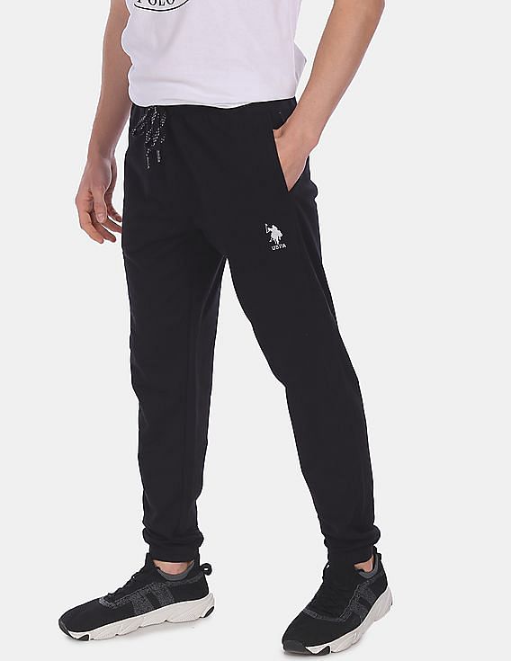 Black USPA INNERWEAR MEN JOGGER PANT