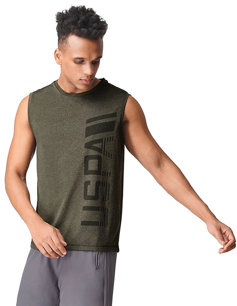 OLIVE USPA Men's Sleeveless Vest