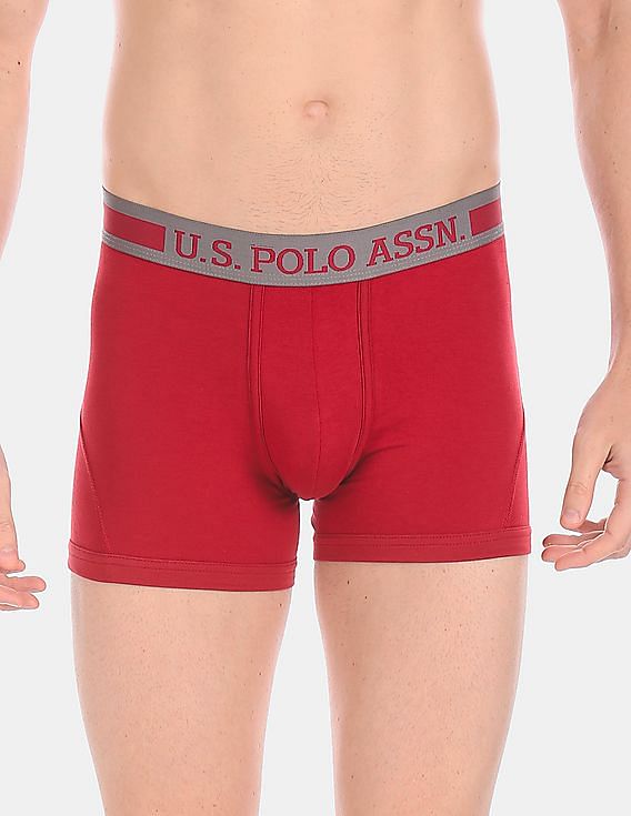 Red USPA Men Solid Trunk Underwear