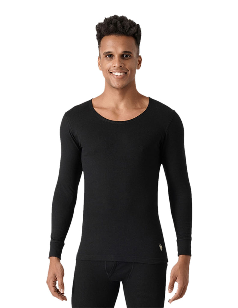 Black USPA INNERWEAR MEN THERMAL