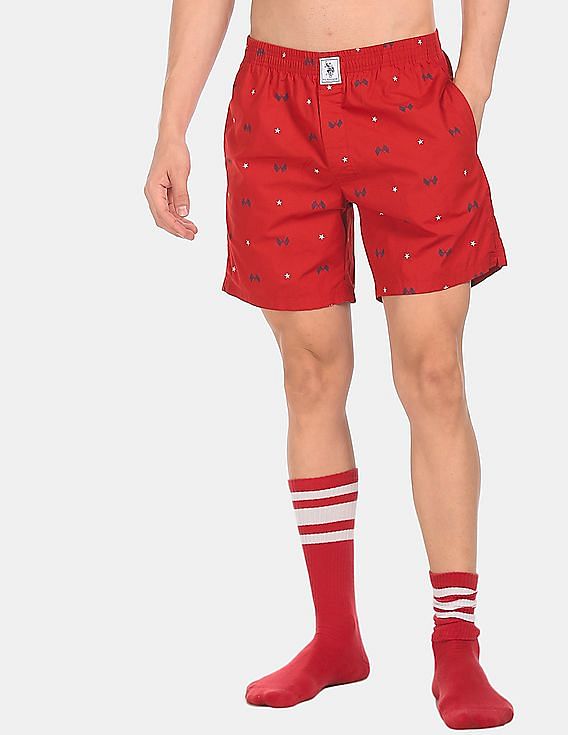 Red USPA INNERWEAR MEN BOXER SHORTS