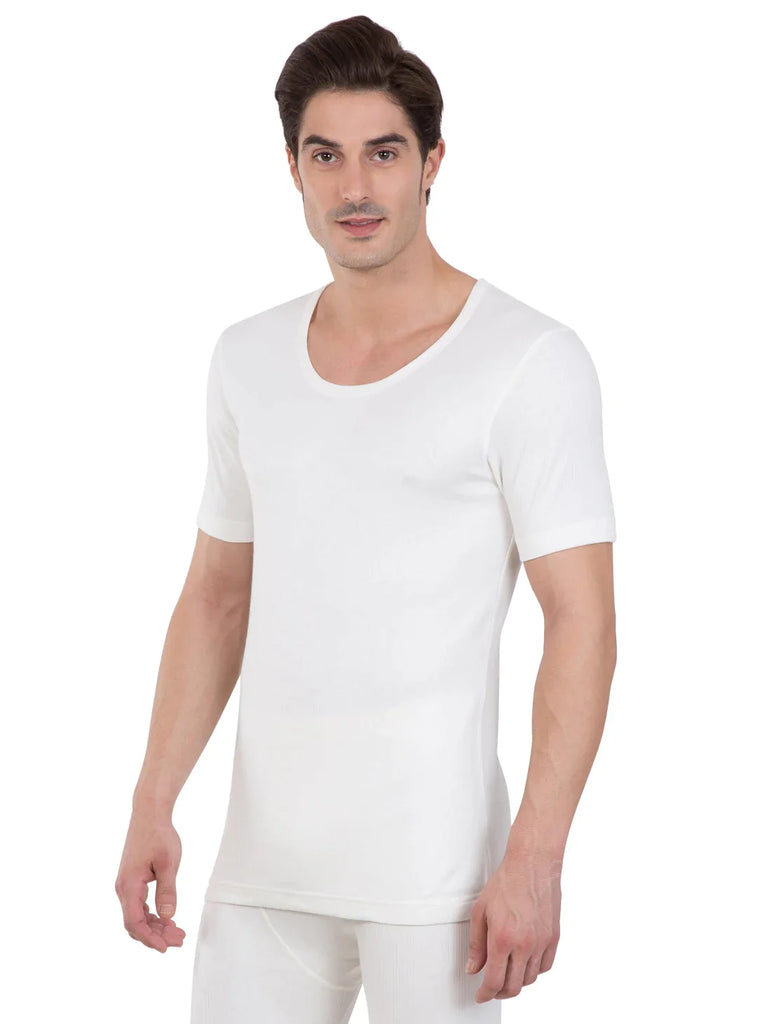 Off White JOCKEY Men's Super Combed Cotton Rich Full Sleeve Thermal Undershirt