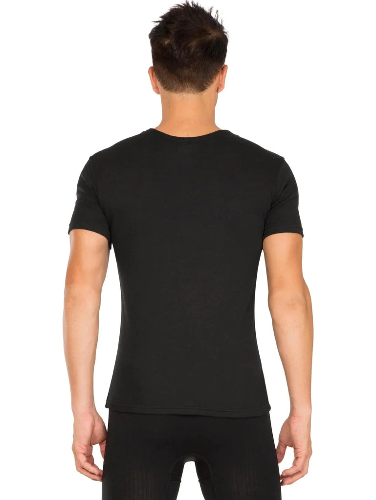 Black JOCKEY Men's Microfiber Half Sleeve Thermal Undershirt