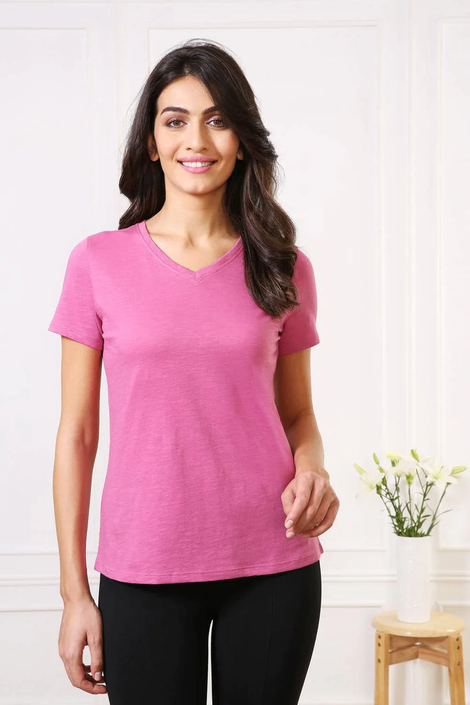 PINK BLUSH Van Heusen Women's V-Neck tee