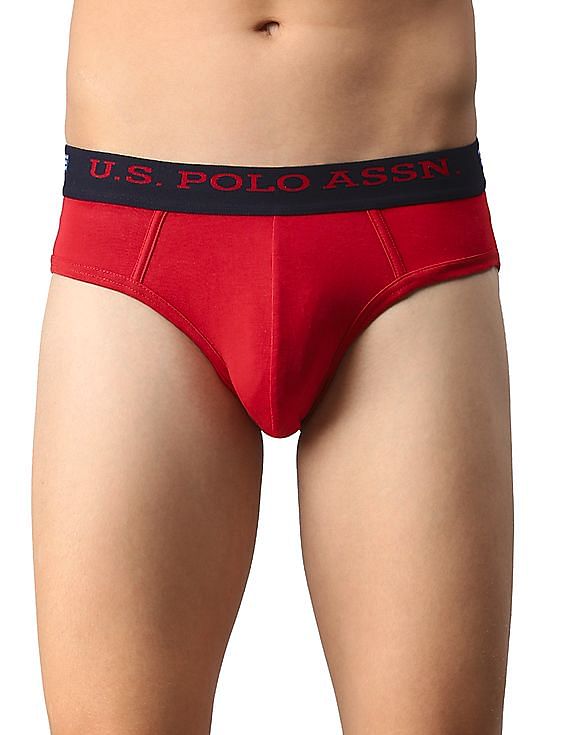 Red USPA mid-rise waist Hipster Underwear For Men