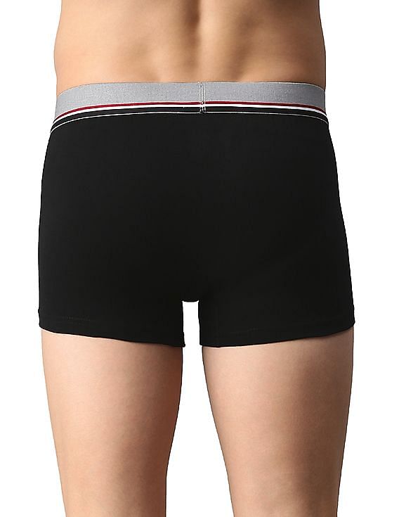 Black USPA Men Solid Trunk Underwear