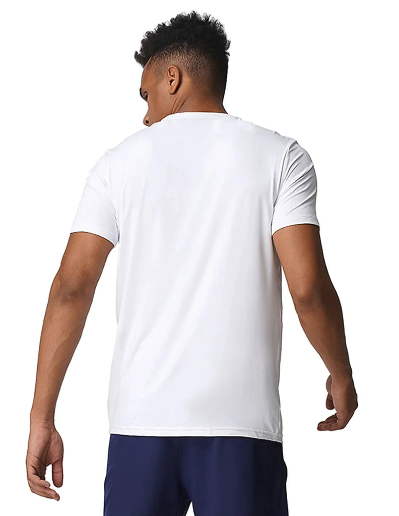 WHITE USPA MEN HALF SLEEVES PRINTED T-SHIRT