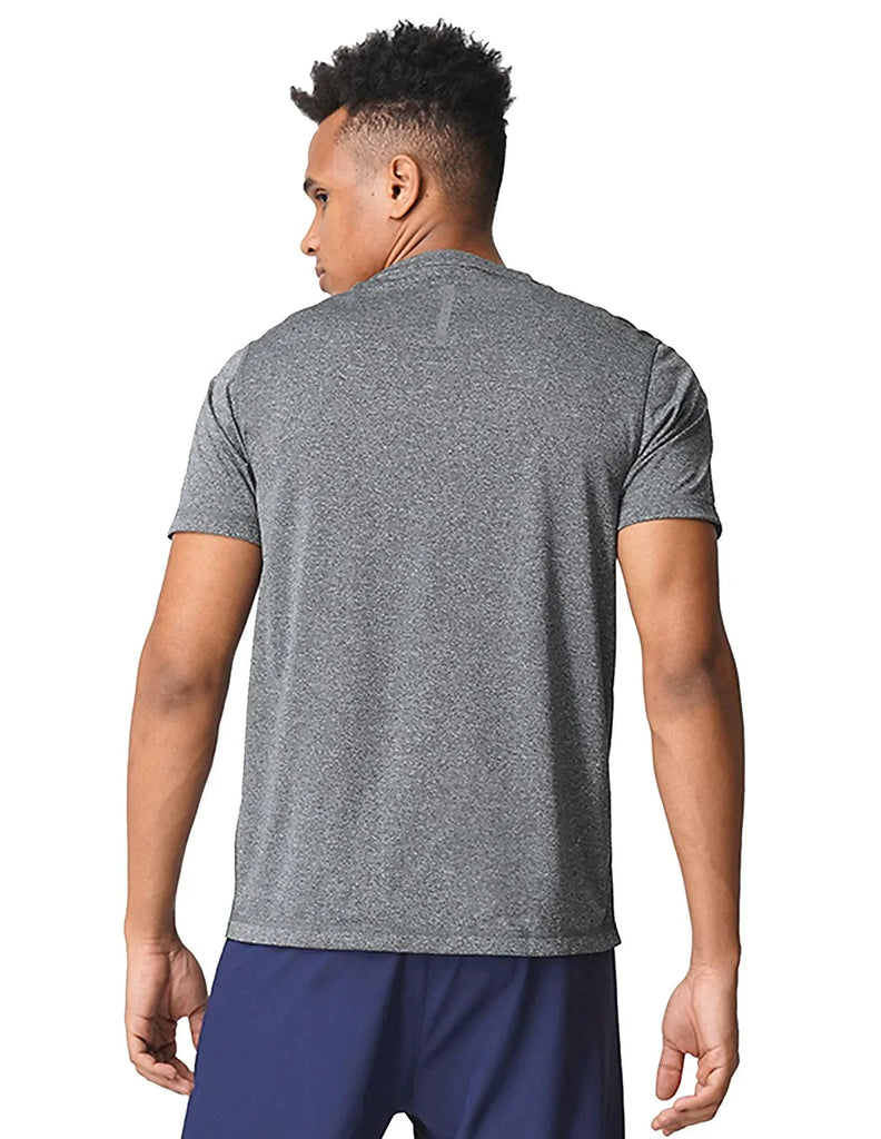 GREY USPA MEN HALF SLEEVES SOLID T-SHIRT