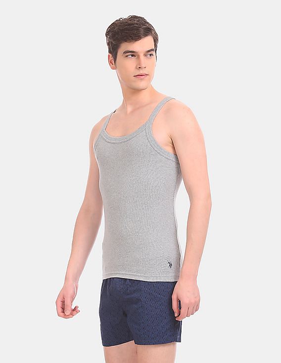 Grey USPA INNERWEAR MENS SLEEVLESS VEST 1636