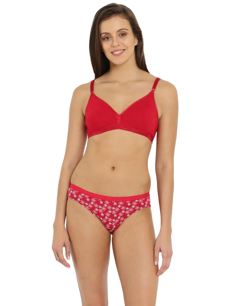 Red Love JOCKEY Women's Wirefree Non Padded Beginners Bra.