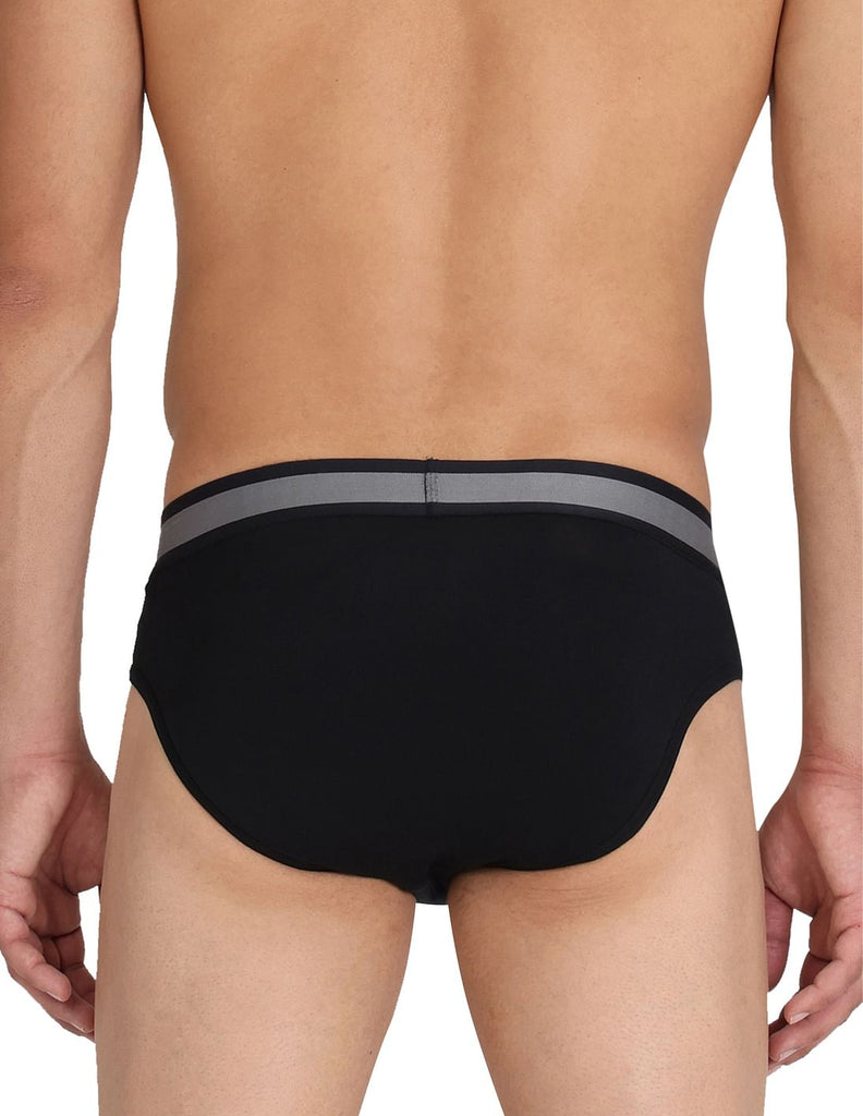 Black USPA Men Solid Brief Underwear