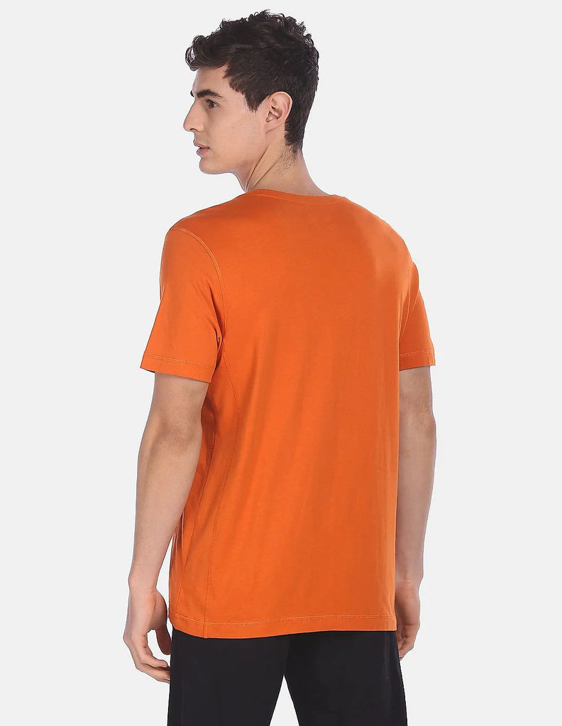 ORANGE USPA MEN HALF SLEEVE T-SHIRT