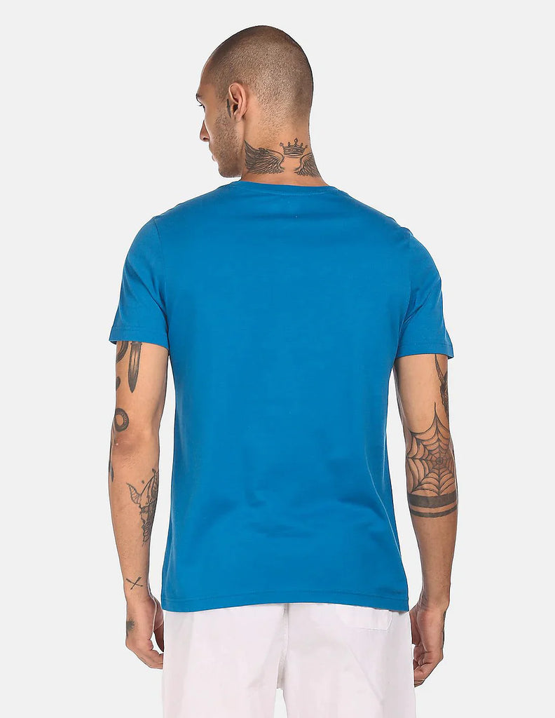 BLUE USPA MEN HALF SLEEVES T-SHIRT