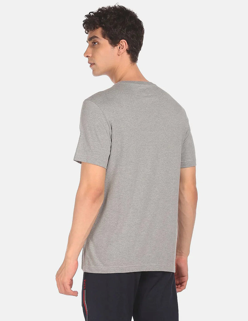 GREY USPA MEN HALF SLEEVES T-SHIRT