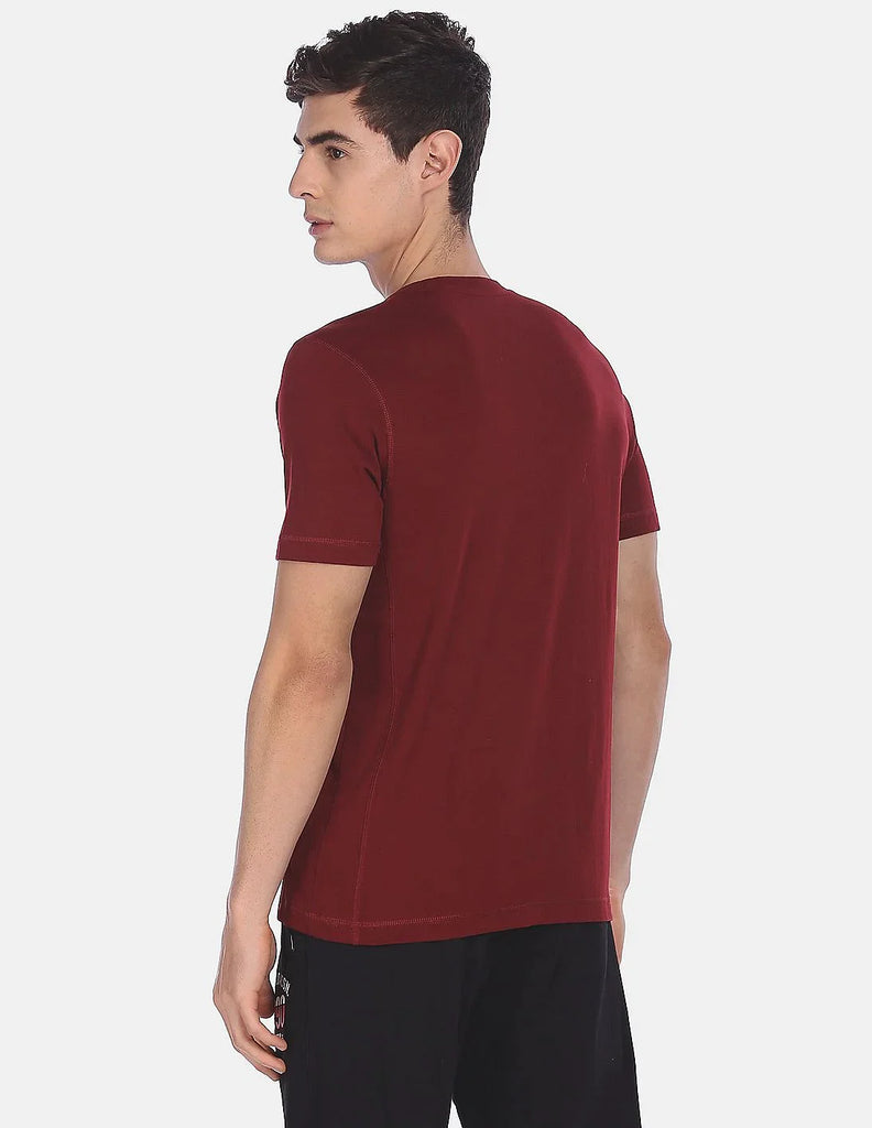 MAROON USPA MEN HALF SLEEVE T-SHIRT