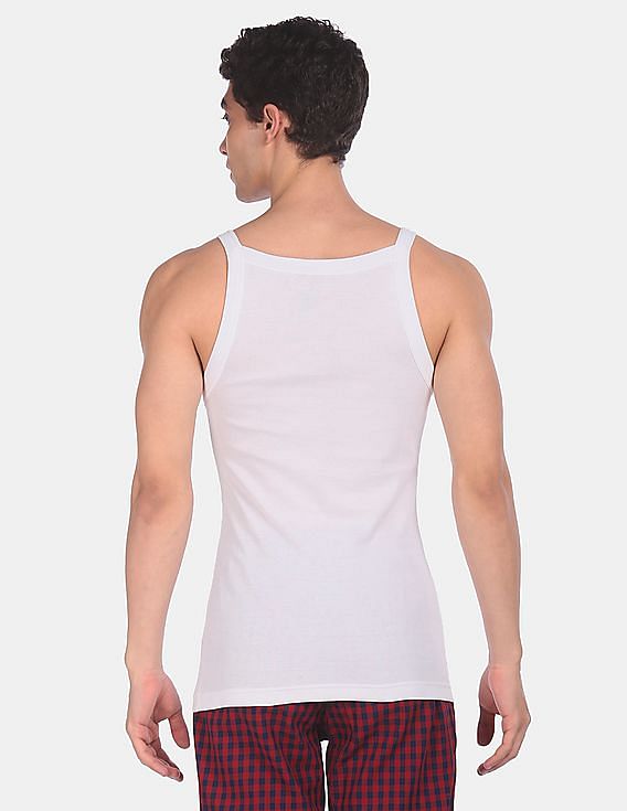 White USPA INNERWEAR MENS SLEEVLESS VEST 1636