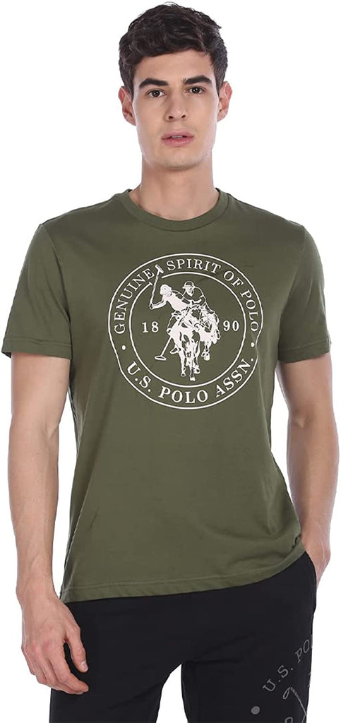 Olive USPA MEN HALF SLEEVES T-SHIRT