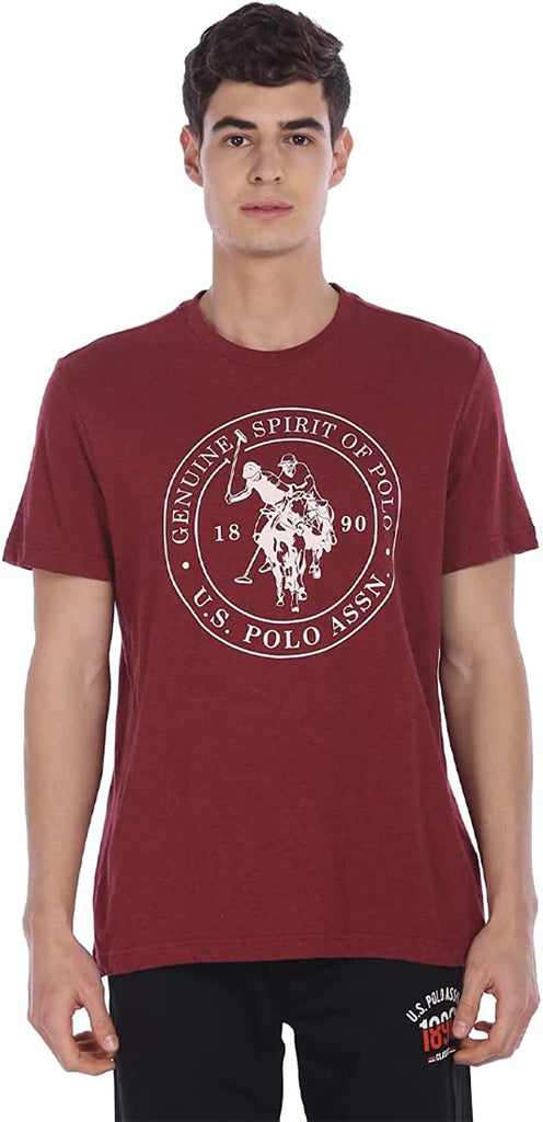 Maroon USPA MEN HALF SLEEVES T-SHIRT