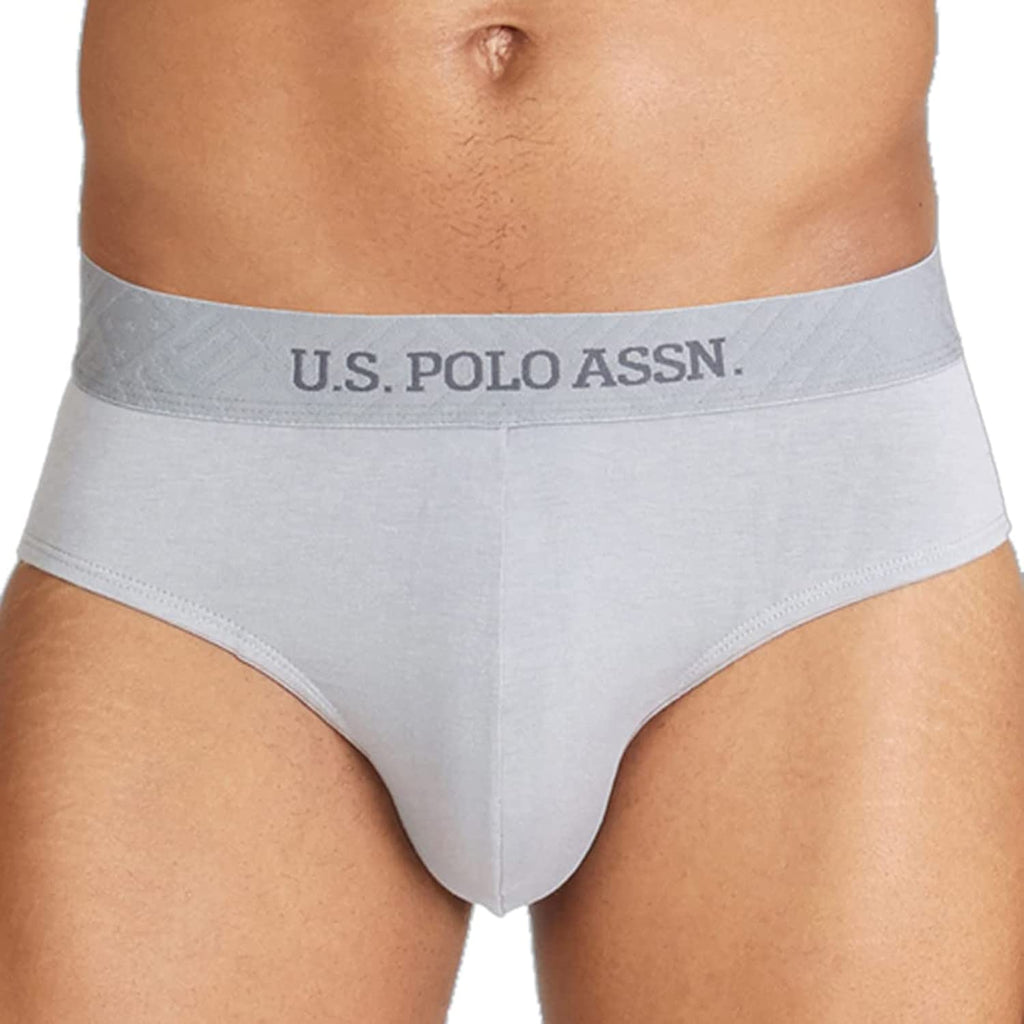 Lt Grey USPA I702 Men Solid Brief Underwear