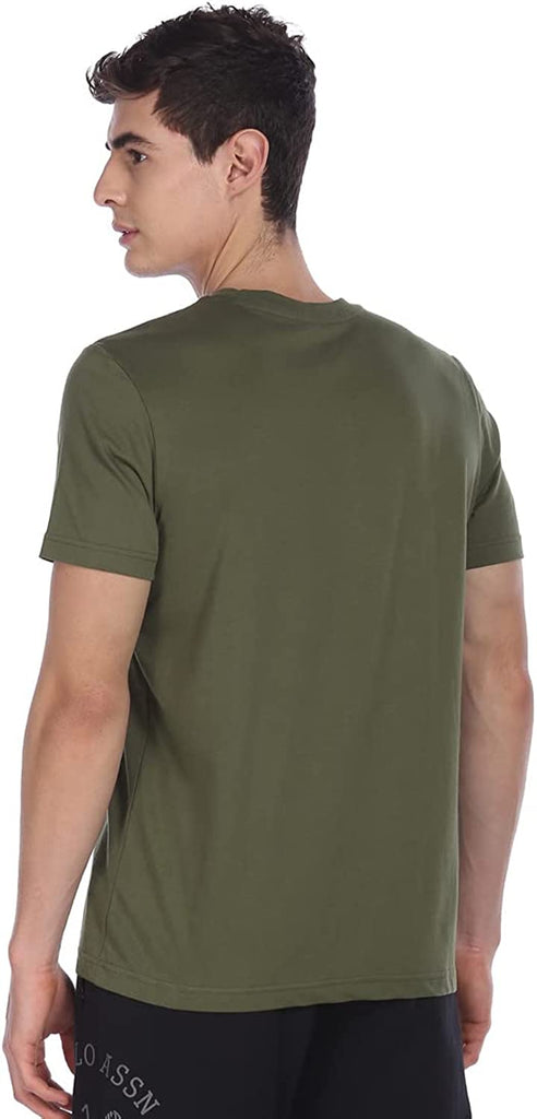 Olive USPA MEN HALF SLEEVES T-SHIRT