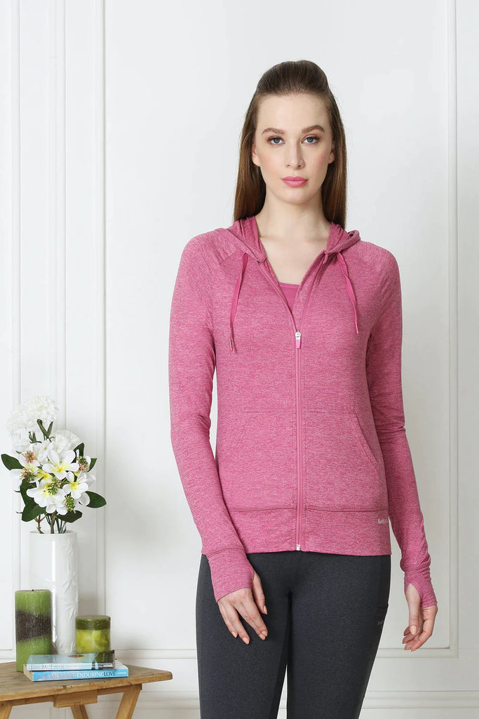 PINK BLUSH VanHeuSen Women's SLIM FIT GYM HOODIE JACKET