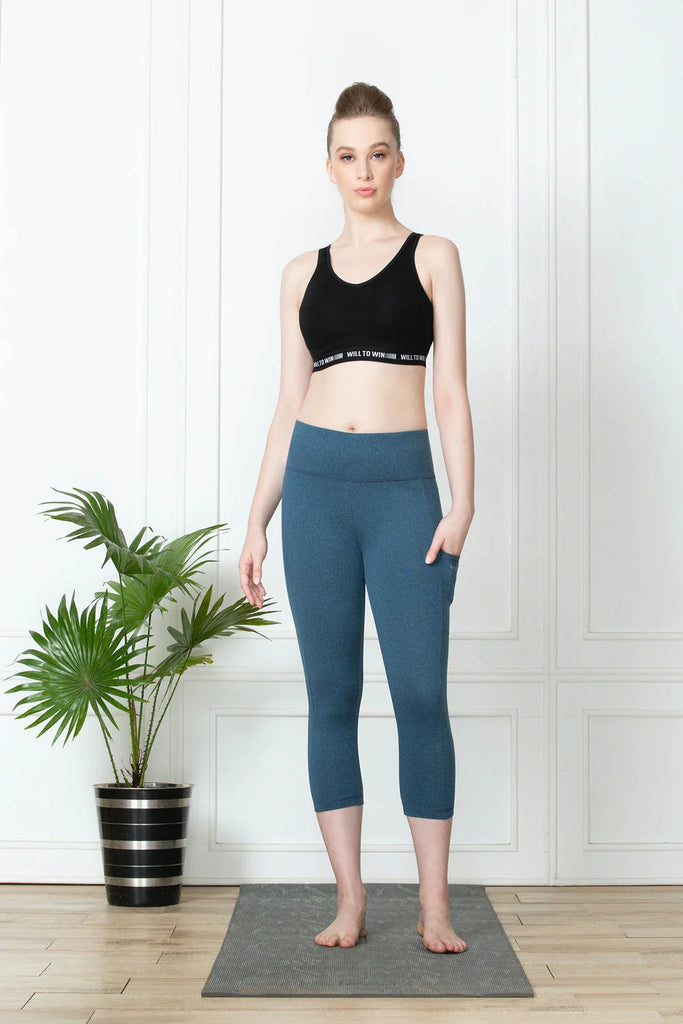 Yogipace Women's 20"/22"/24" Cropped Kick Flare Yoga Pants-Ocean Colour