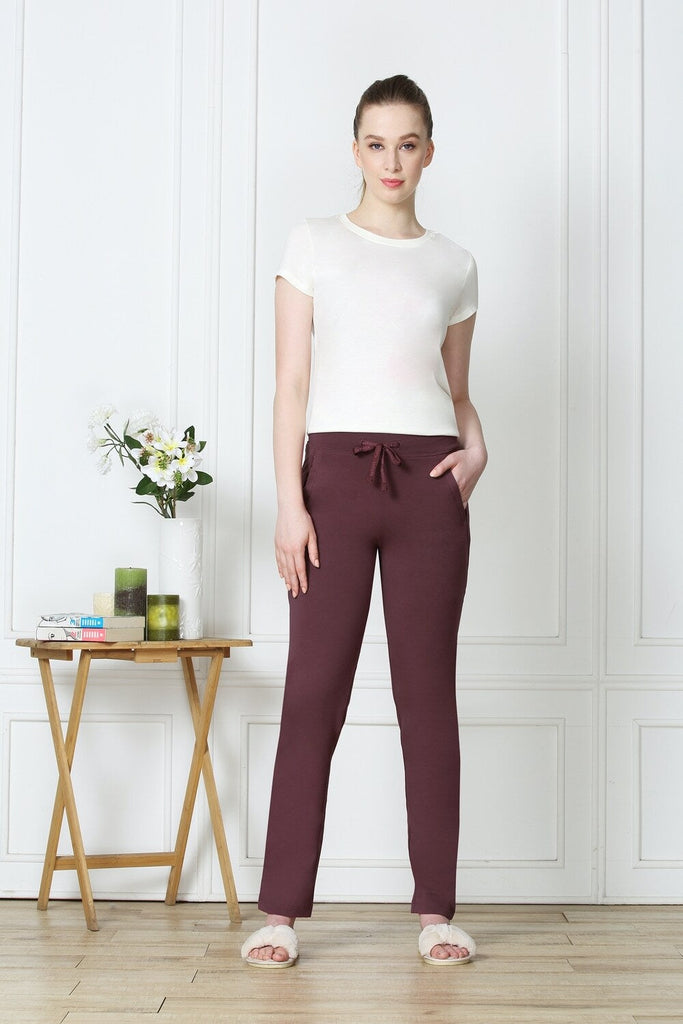 BURGUNDY 2 Van Heusen Women's Stretch Lounge pants