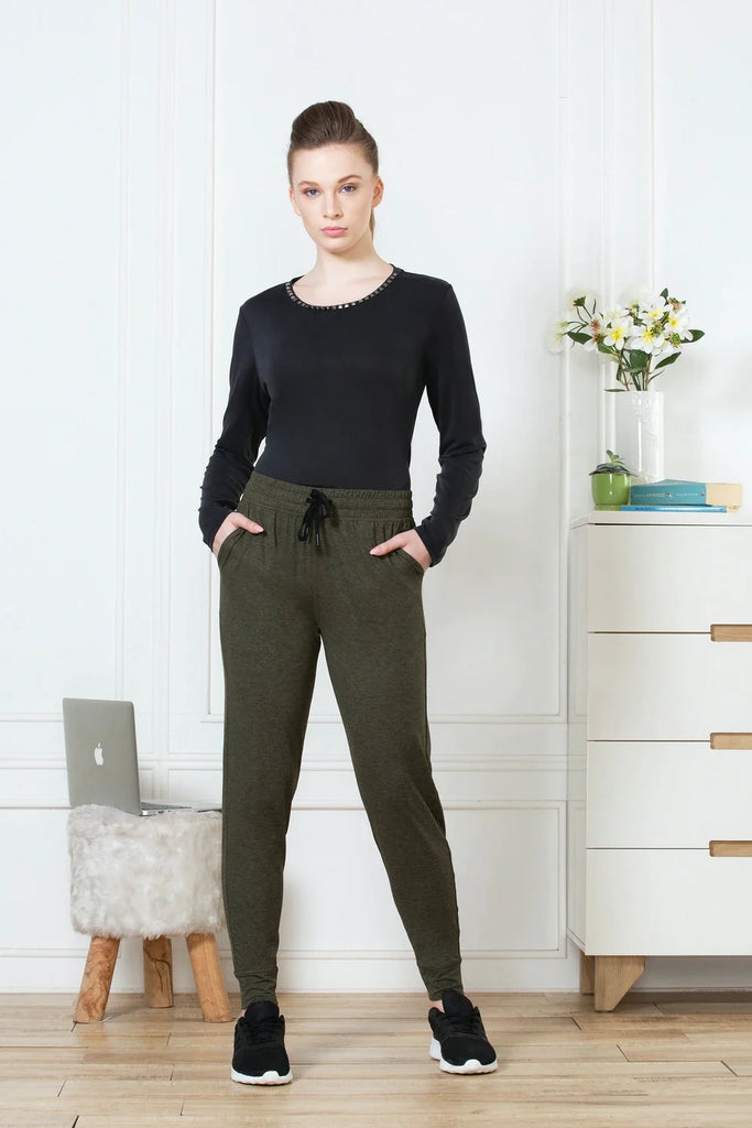 ARMY GREEN VanHeuSen Gym Joggers For Women
