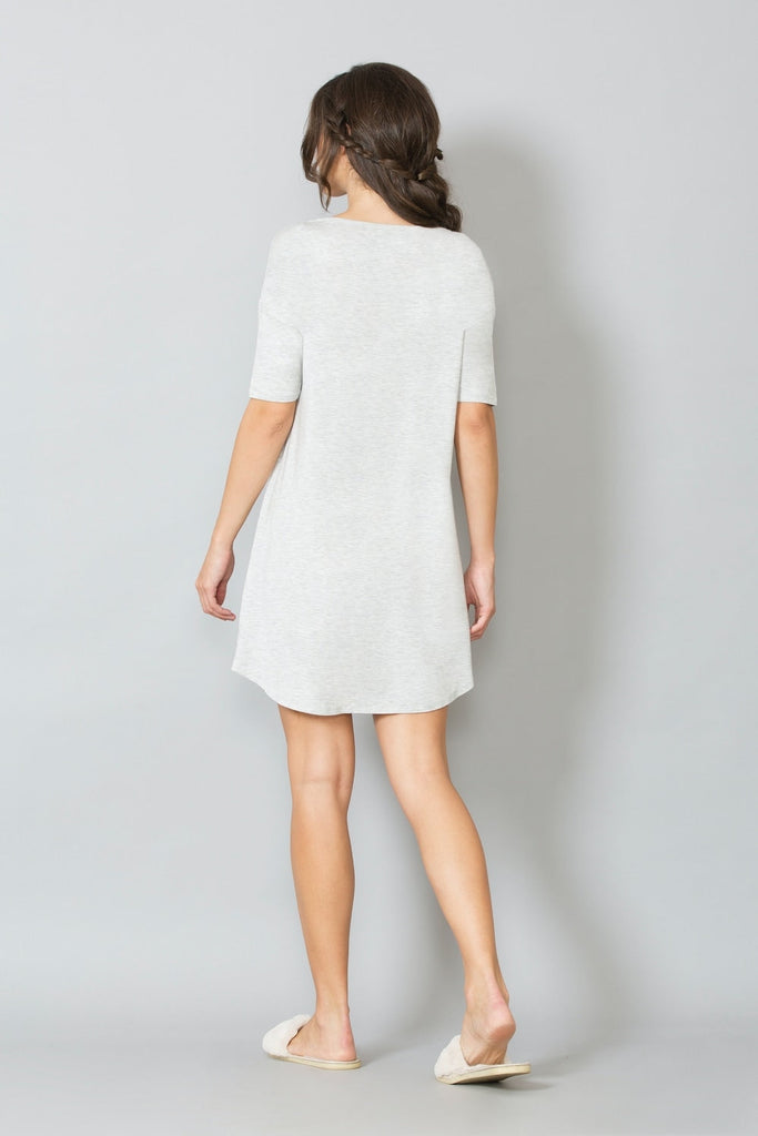 GREY MELANGE TUNIC DRESS