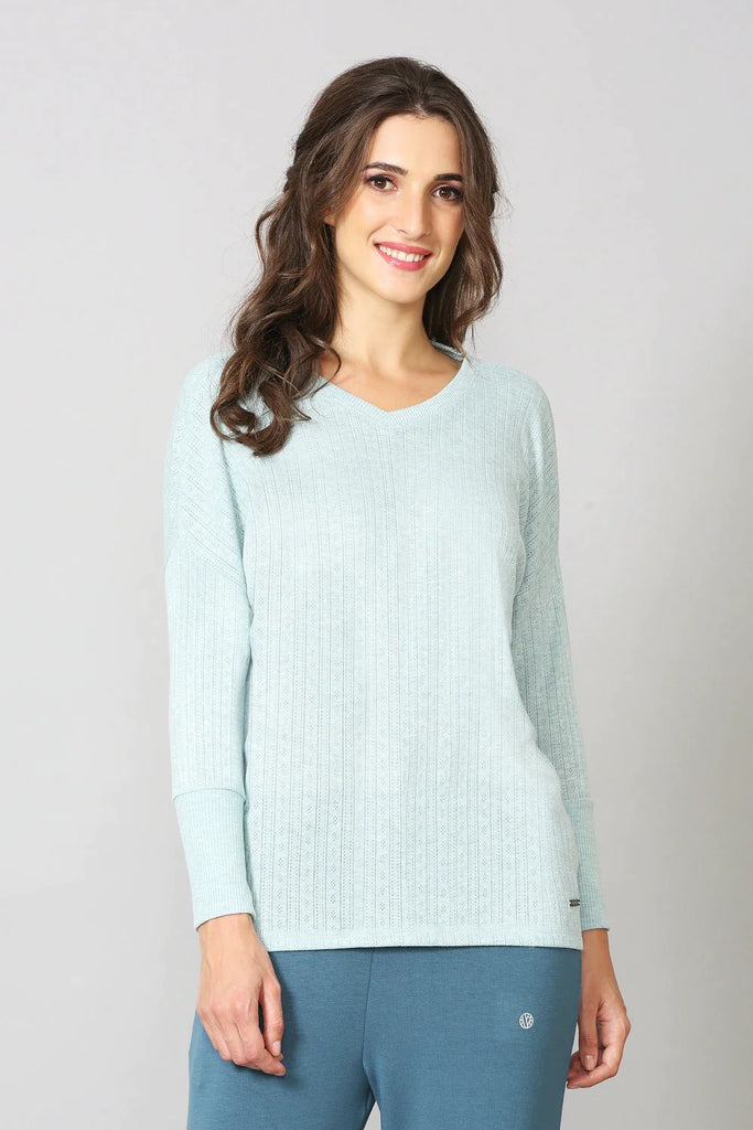 BLUE Van Heusen COZY COMFORT LONG SLEEVE TEE FOR WOMEN