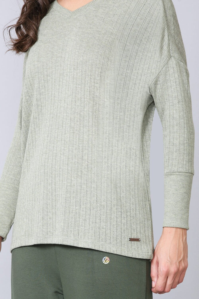 LIGHT GREY Van Heusen COZY COMFORT LONG SLEEVE TEE FOR WOMEN