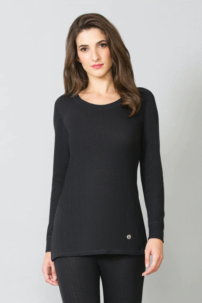 CHARCOAL MELANGE VAN HEUSEN KEEP ME WARM FULL SLEEVE TEE FOR WOMEN