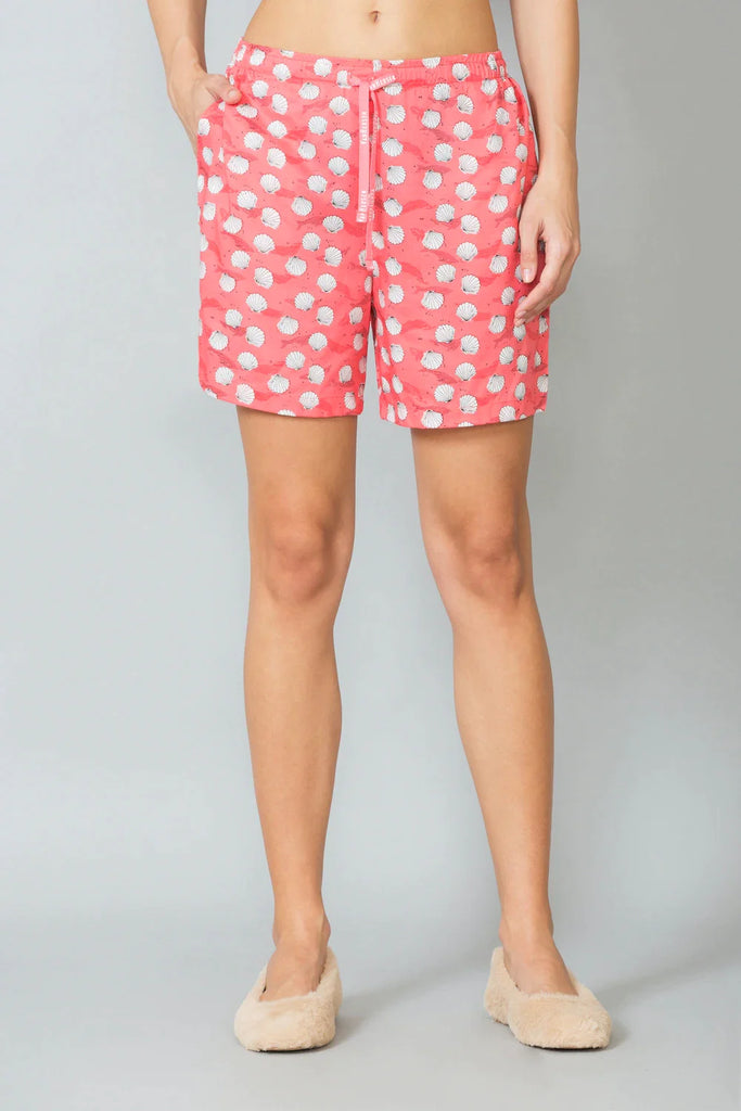 PINK VAN HEUSEN WOMEN PRINTED SHORTS WITH POCKETS