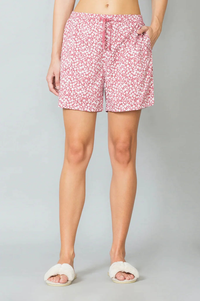 PINK VAN HEUSEN WOMEN PRINTED SHORTS WITH POCKETS