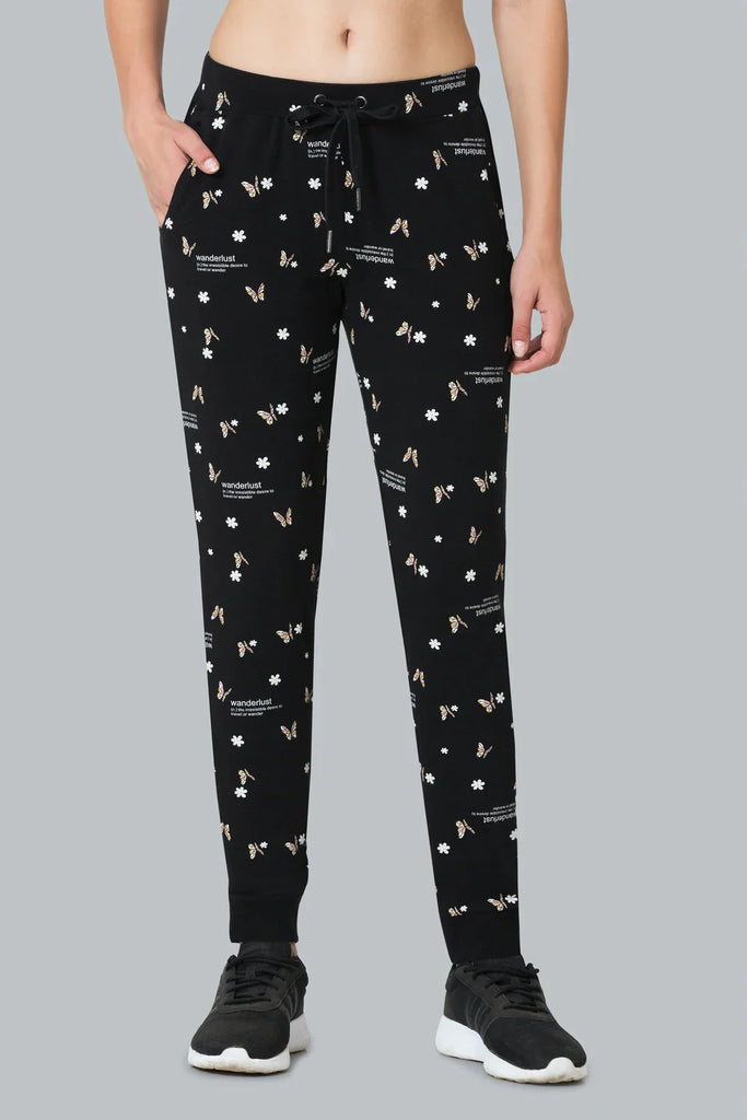 BLACK VanHueSen PRINTED joggers Made of combed cotton stretch For Women