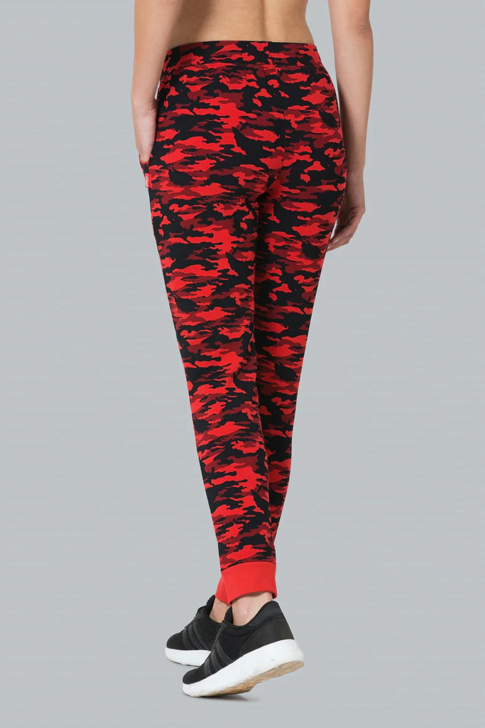 RED VanHueSen PRINTED joggers Made of combed cotton stretch For Women